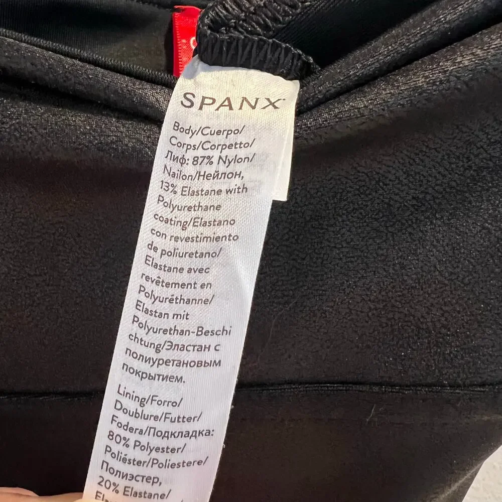 Spanx Black Faux Leather Leggings Size S